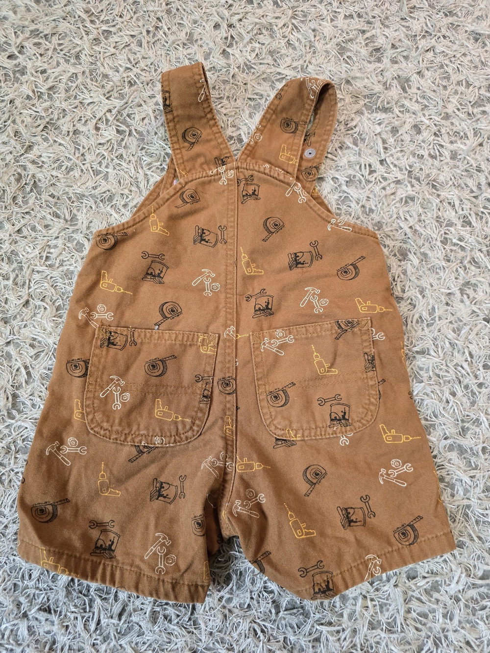 Carhartt Baby Overalls 18M Brown Workwear Print Canvas Carpenter Style Toddler - Picture 2 of 3